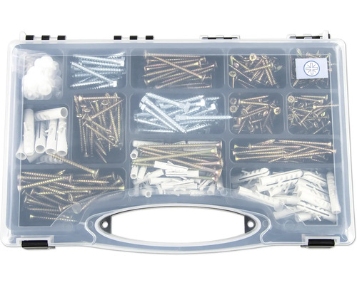 Assortiment de vis multifonctionnelles 620 pièces Boîte d''assortiment avec vis et chevilles