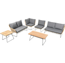 Gartenmöbelset mit zwei Sofas, einem Ecksofa, einem Sessel und zwei Tischen