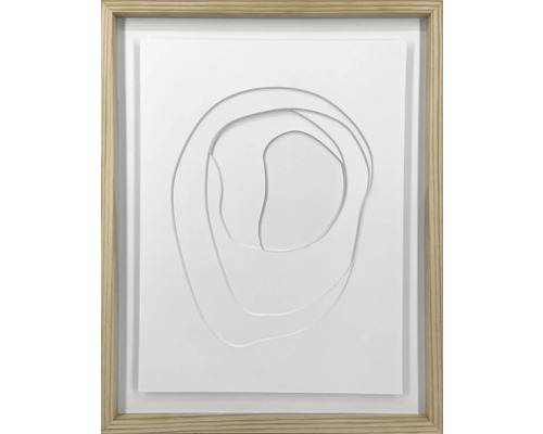 Dekoratives Wandbild mit abstrakten Formen im Holzrahmen
