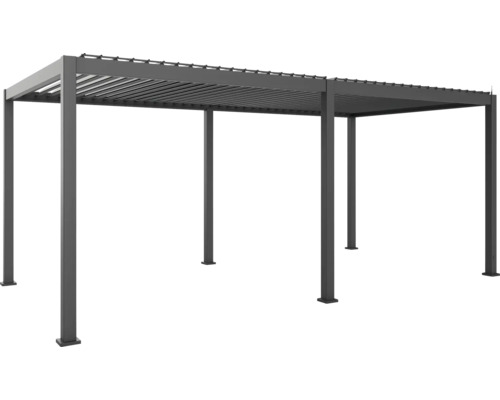 Pergola Mirador Deluxe111 Smart 3x6 y compris moteur électrique pour toit à lamelles, éclairage LED 300 x 600 cm anthracite