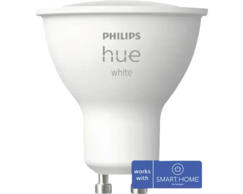 Lampe à réflecteur LED à intensité lumineuse variable GU10 4,2 W blanc 400 lm 2700 K Ampoule Philips Hue White