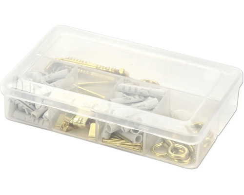 Boîte d''assortiment avec vis et chevilles