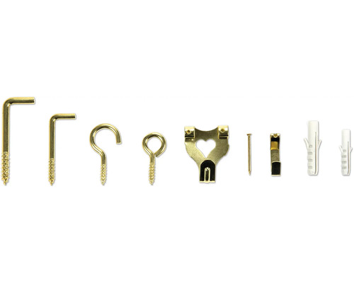Assortiment de dispositifs de suspension pour tableaux et miroirs