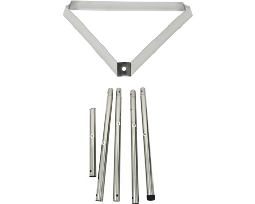 Support de barbecue composé d''un cadre triangulaire et de tubes