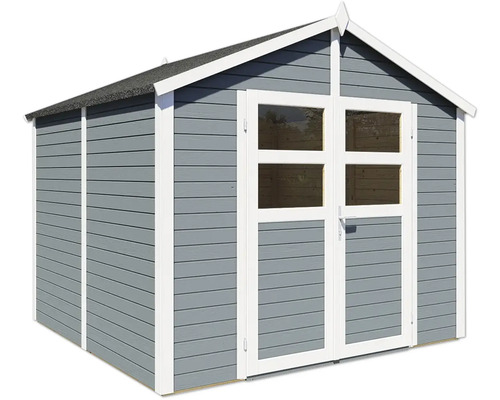 Abri de jardin avec porte double et fenêtres