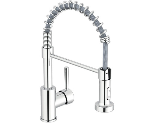 Robinet de cuisine avec ressort spiralé et douchette extractible