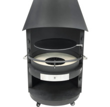 Four à pizza avec espace de rangement et roulettes