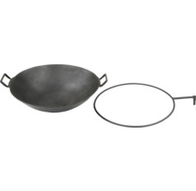 Wok en acier avec poignées et anneau pour wok