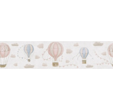 Frise de papier peint avec motif montgolfière et nuages pour chambre d''enfant