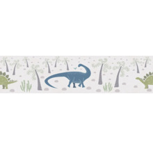 Papier peint avec dinosaures et palmiers pour chambre d''enfant