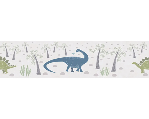 Papier peint avec dinosaures et palmiers pour chambre d''enfant