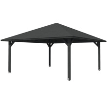 Pavillon de jardin avec toit pointu et structure en bois