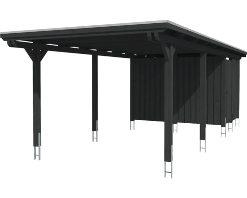 Carport aus Holz mit Geräteraum