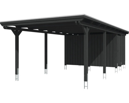 Carport aus Holz mit Geräteschuppen