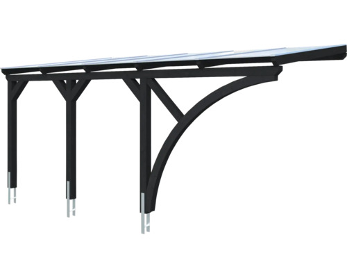 Carport en bois avec toit transparent