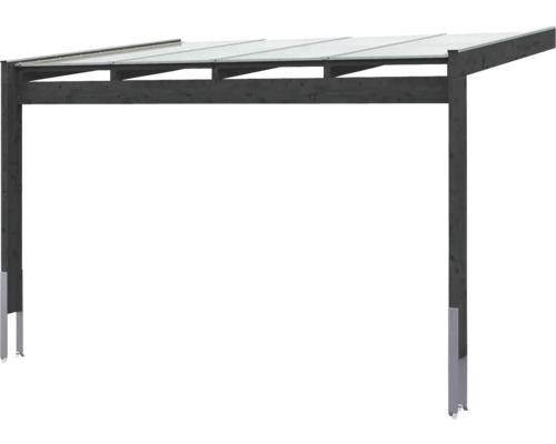 Carport en bois avec toit en polycarbonate pour l''extérieur