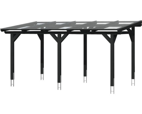 Carport en bois avec toit transparent