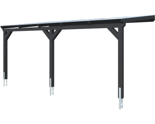 Carport en bois avec base en acier