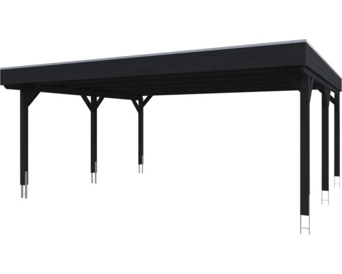 Holzcarport mit Flachdach und Stützpfosten