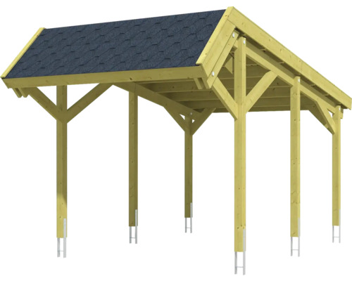 Holzcarport mit Ziegeldach
