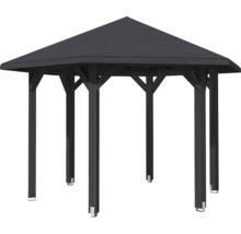 Pavillon en bois avec base carrée et toit pointu