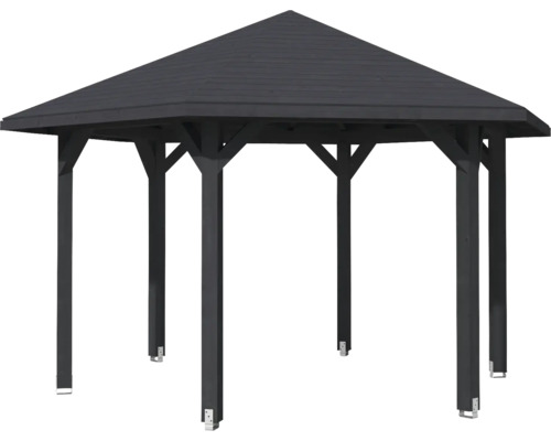 Holzpavillon mit sechseckigem Dach für den Garten