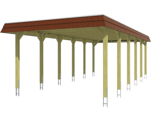 Carport en bois avec toit à deux pentes