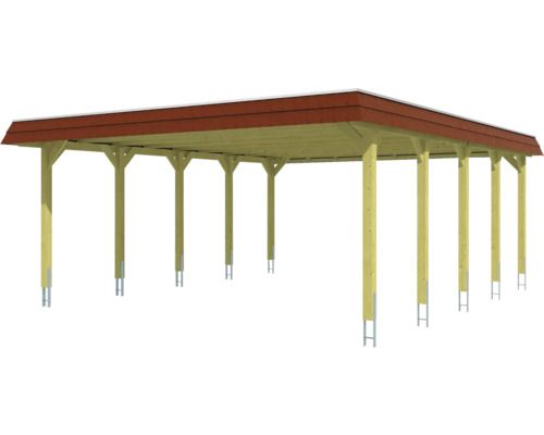Carport en bois avec toit