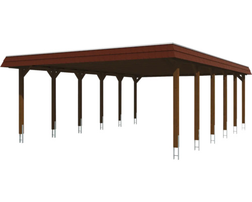 Abri en bois autoportant avec poteaux