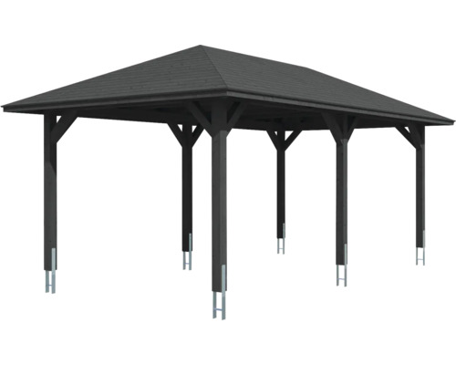 Pavillon mit Holzrahmen und Dach