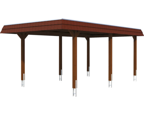 Holz Carport mit Ziegeldach
