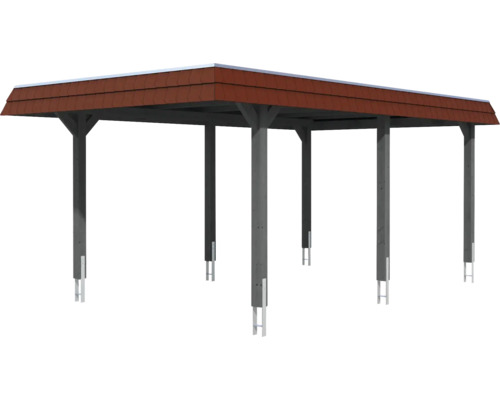 Carport aus Holz mit Ziegeldach