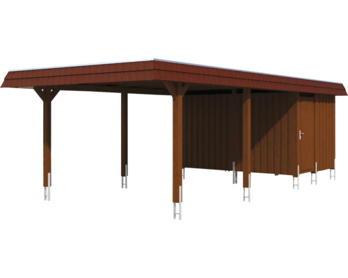 Holzcarport mit Geräteraum