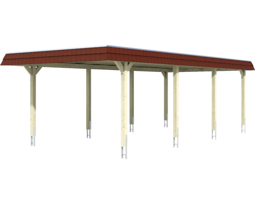 Freistehender Holzcarport mit Ziegeldach