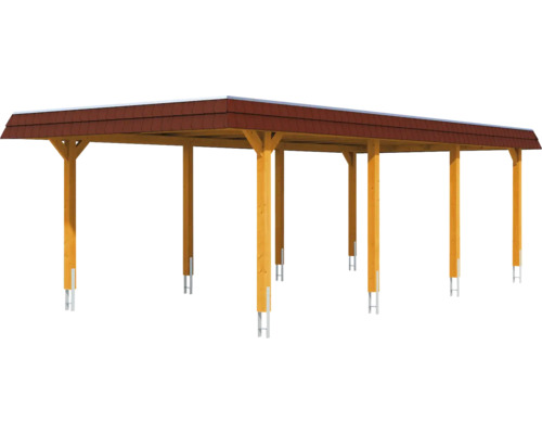 Holzcarport mit Ziegeldach