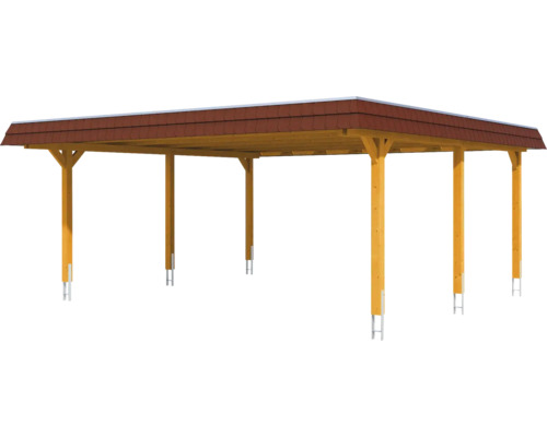 Abri de voiture en bois avec toit