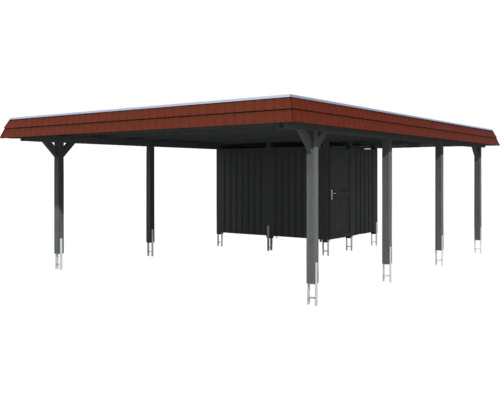 Carport en bois avec remise
