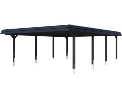 Freistehender Carport mit Flachdach und Stützpfosten