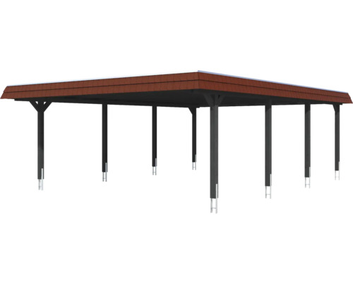 Carport mit Dach aus Dachschindeln