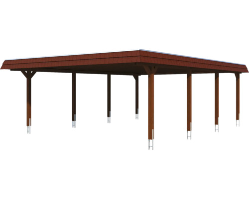 Holzcarport mit Ziegeldach