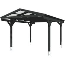 Holzcarport mit lichtdurchlässigem Dach