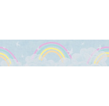 Papier peint avec arc-en-ciel, nuages et oiseaux