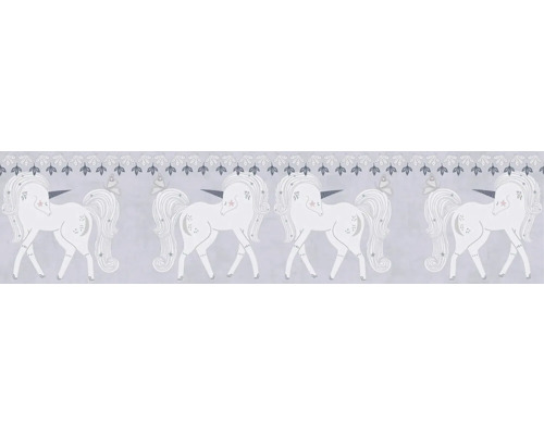 Bordure de papier peint avec motif de licorne pour chambre d''enfant