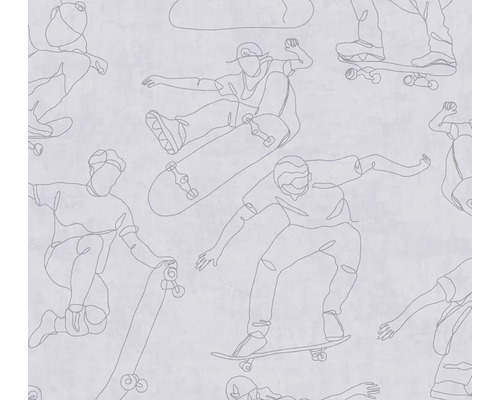 Papier peint avec motifs de skateboard sous forme de dessins au trait