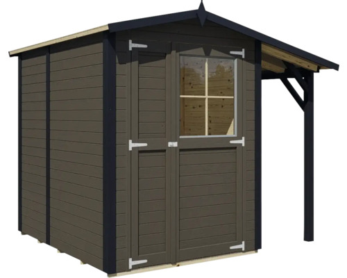 Abri de jardin en bois avec fenêtre et auvent