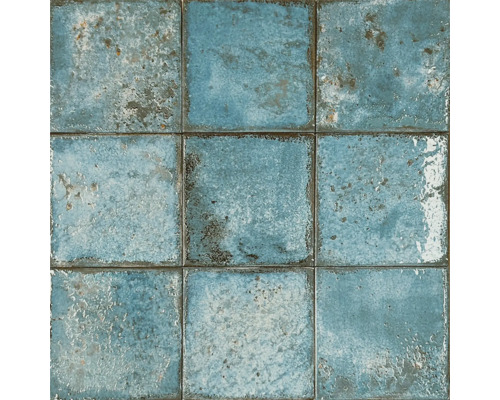 Carrelage mural Era Teal 12x12cm Carreaux bleus carrés avec surface structurée