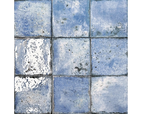 Carrelage mural Era Blue 12x12cm Neuf carreaux muraux carrés non émaillés avec motif irrégulier
