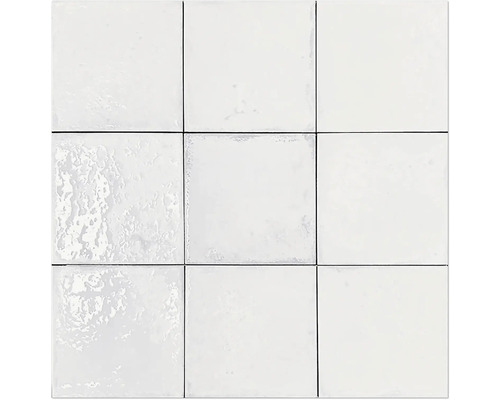 Wandfliese Era White12x12cm Neun quadratische, weiße Wandfliesen