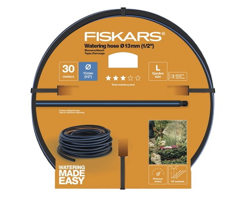 Tuyau d''arrosage Fiskars de 13 millimètres de diamètre et 30 mètres de longueur