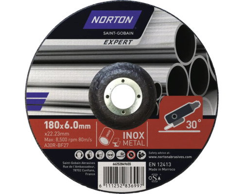 Norton Trennscheibe 180 x 6.0 Millimeter für Edelstahl und Metall